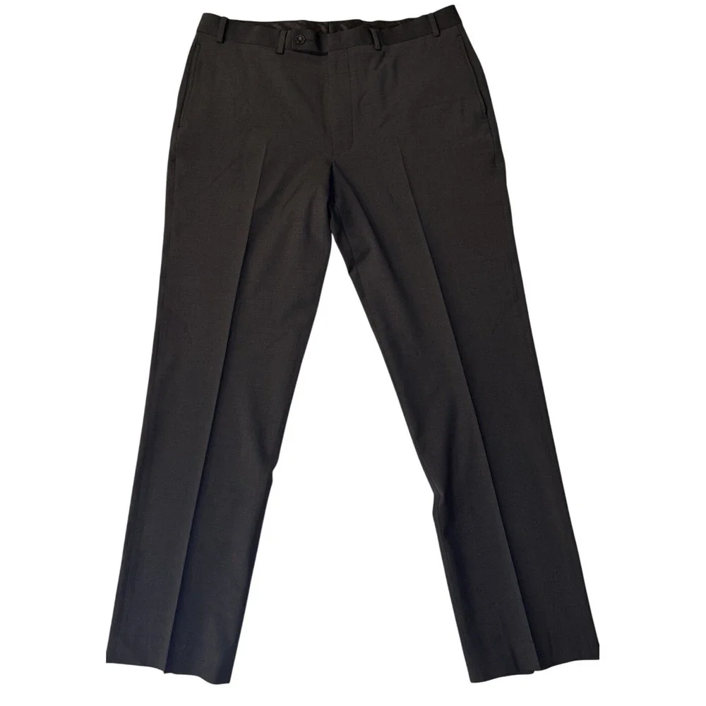 Calvin Klein 2 Piece Wool Suit Mens 42R Charcoal Grey Modern Formal Business‎